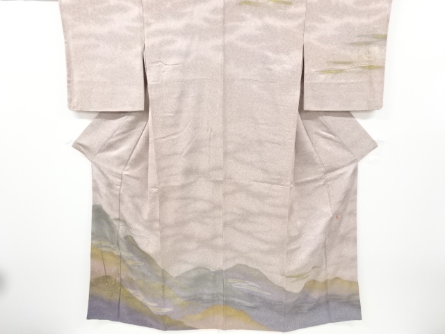 JAPANESE KIMONO / VINTAGE HOMONGI / DISTANT MOUNTAINS